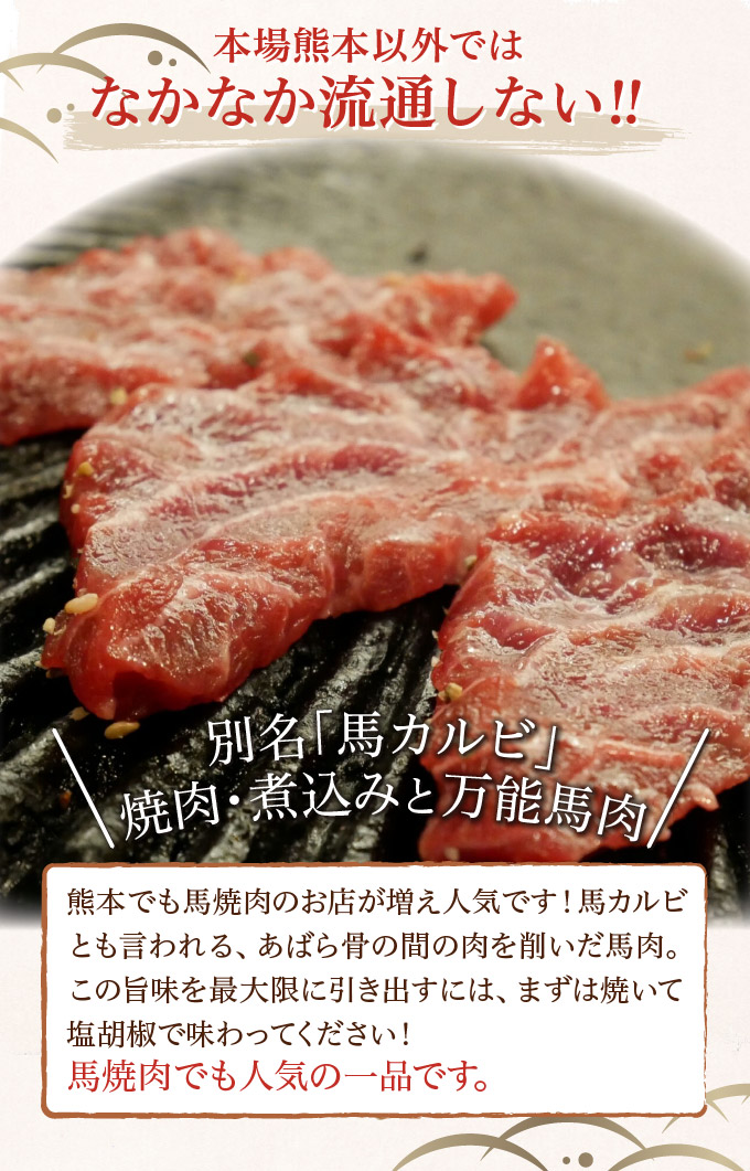 別名馬カルビ 馬肉バラヒモ